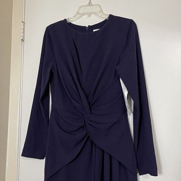 NWT! Dress The Population Naomi Twist Crepe Boysenberry purple maxi dress Medium - Picture 7 of 9